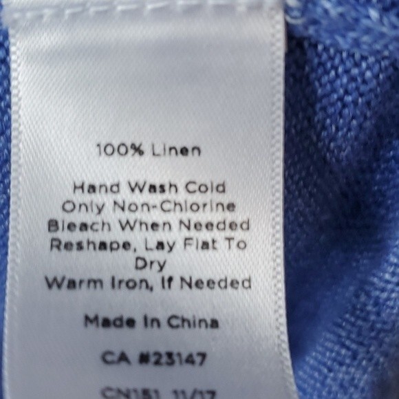 TALBOTS 100% LINEN BRIGHT BLUE SWEATER SIZE LARGE - Picture 7 of 9